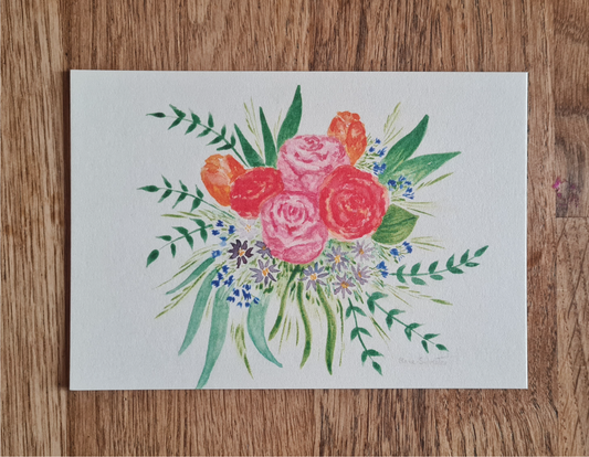 Carte A6 - modèle fleur 2