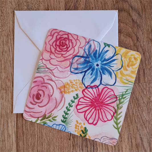 Carte carrée - modèle fleur 3